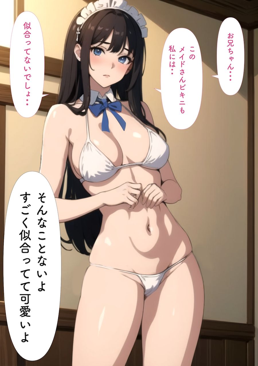 妹みたいな幼なじみの巨乳メイドビキニにフェラぶっかけ中出し