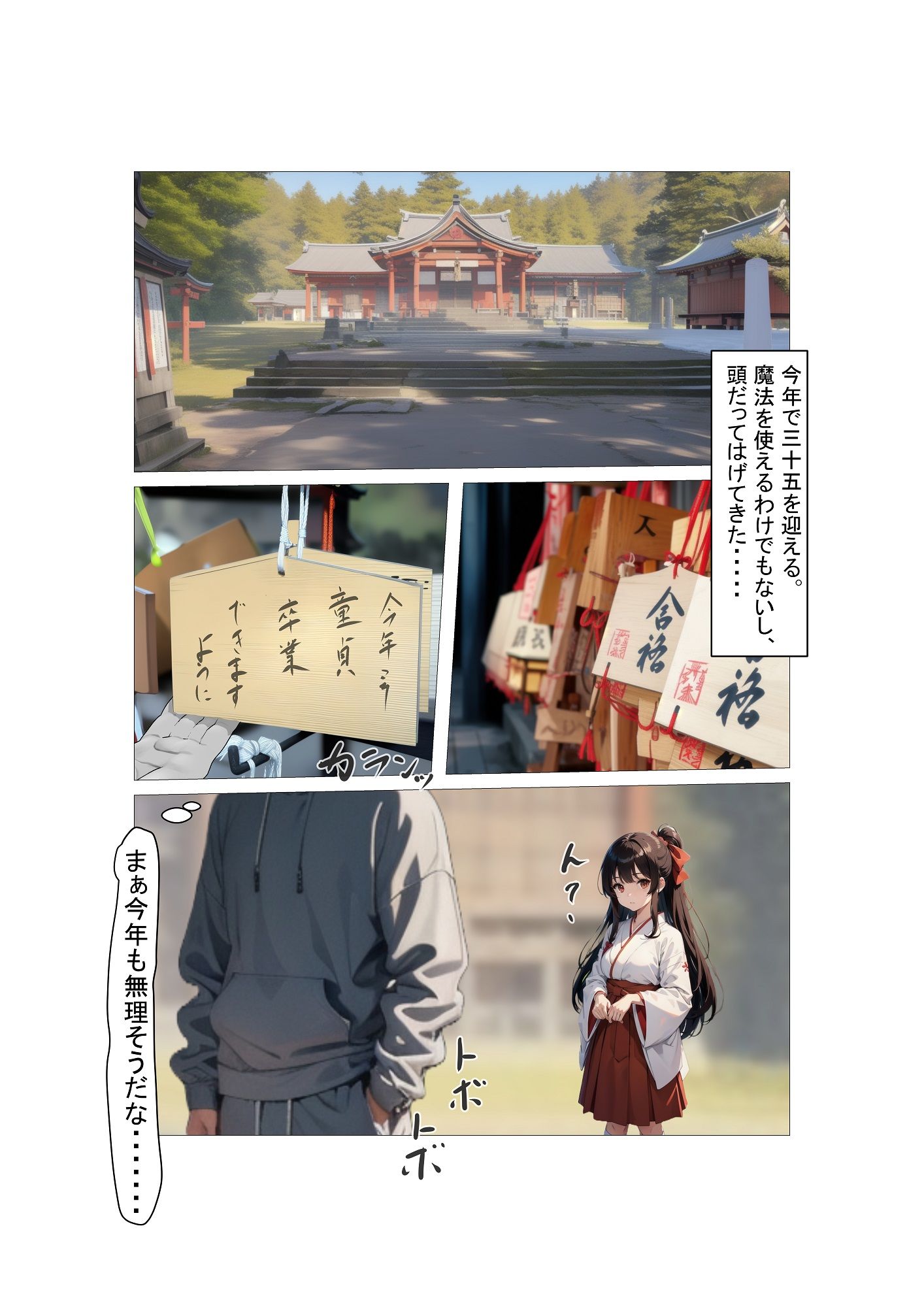 絵馬に童貞卒業したいと書いたら巫女さんにバレて、、