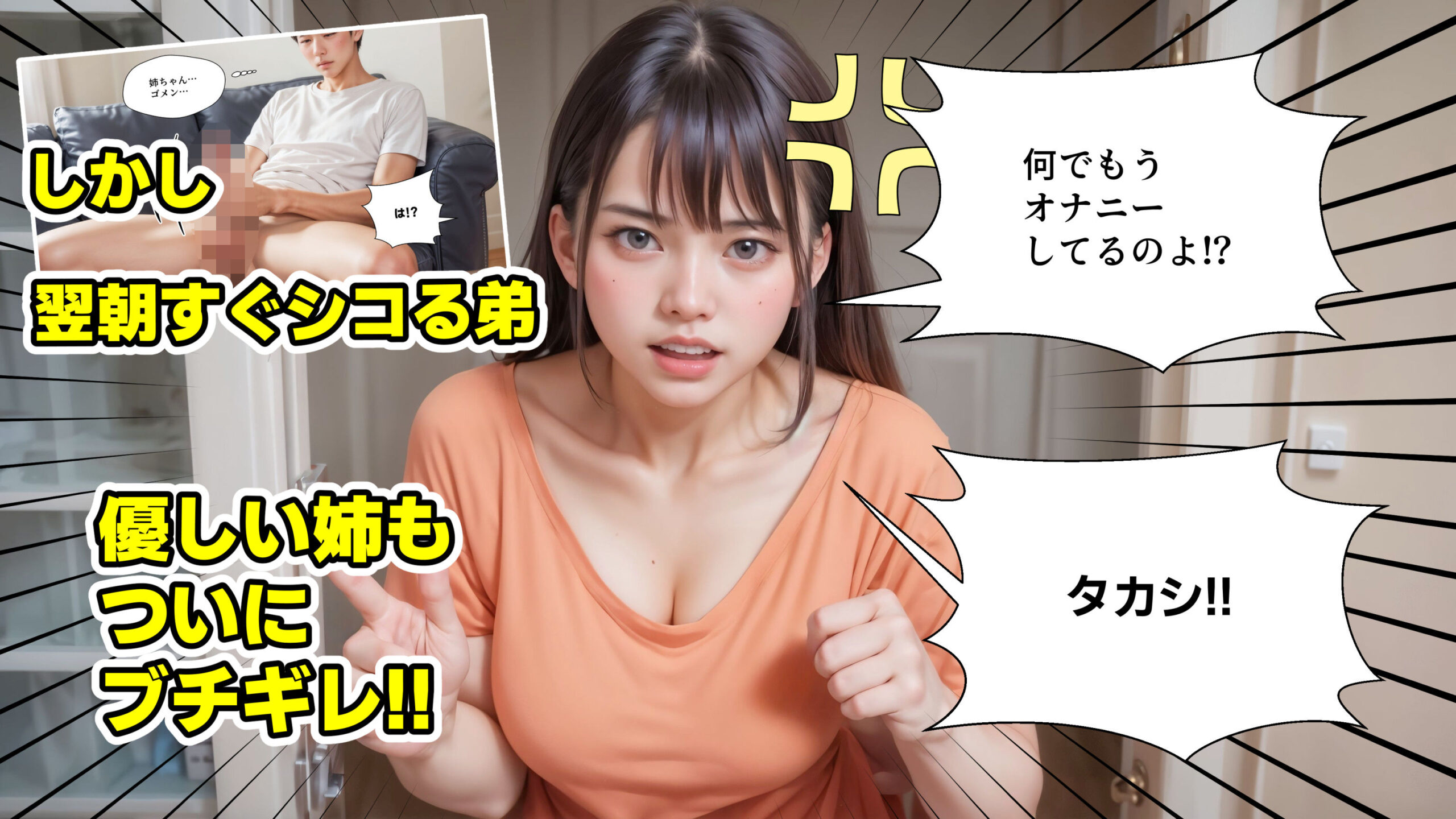 暴発顔射 弟の射精管理失敗で近親相姦中出しSEXする姉【4Kマンガ＋写真集】