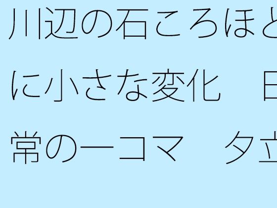 川辺の石ころほどに小さな変化 日常の一コマ 夕立の中あるのかないのか・・・・